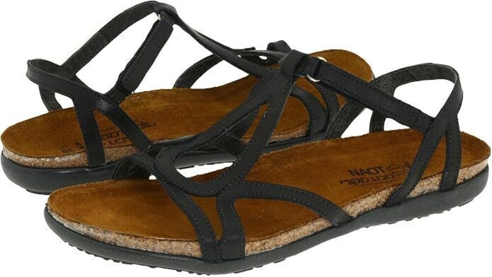 NAOT Women's Dorith Sandal, Black Raven Leather